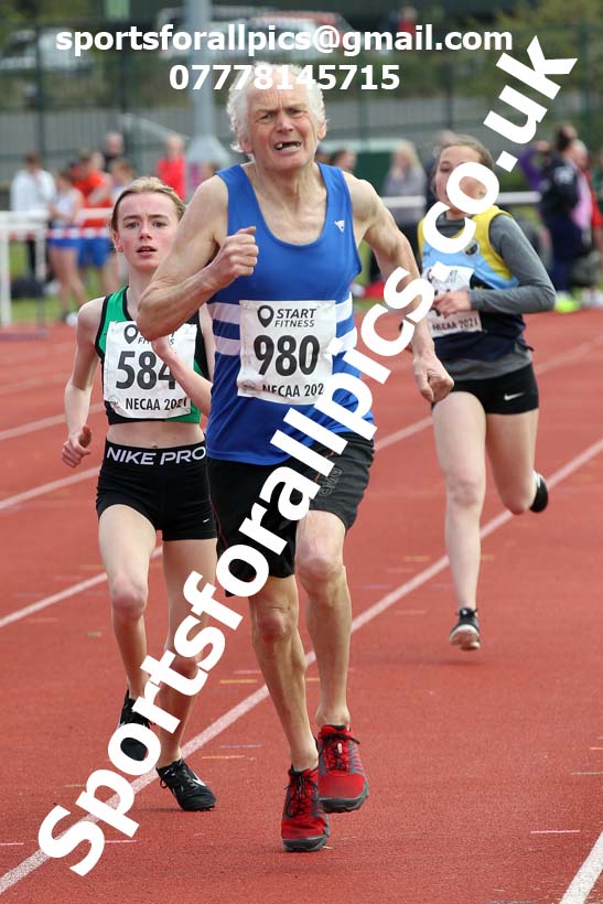 1500 metres, 2021 NECAA Middlesbrough Open Meting, Sunday, May 9th. Photo: David T. Hewitson/Sports for All Pics